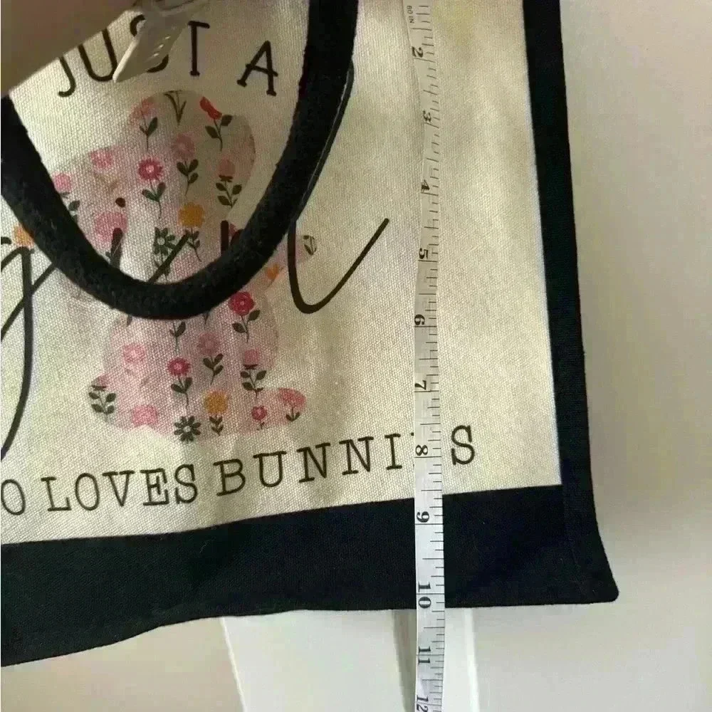 Canvas Tote Bag, Bunny Design for Bunny Lovers - Picture 6 of 6